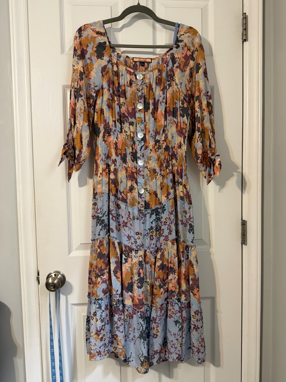 Olive Hill tiered floral dress 3/4 sleeves